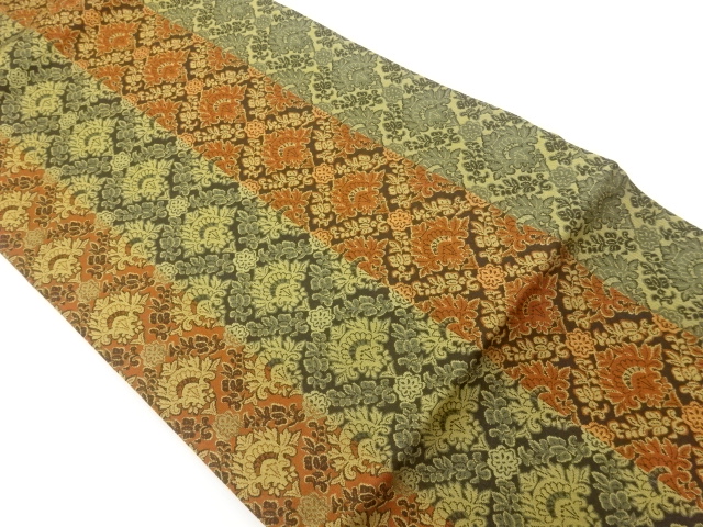 JAPANESE NAGOYA OBI / WOVEN FLORAL PLANTS